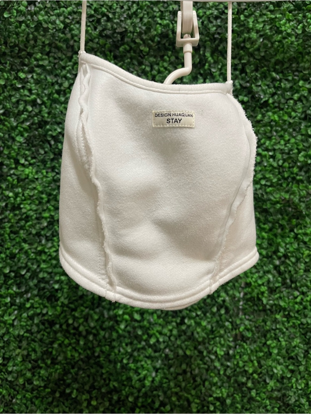 Cream Seam-Detail Women's Tank Top